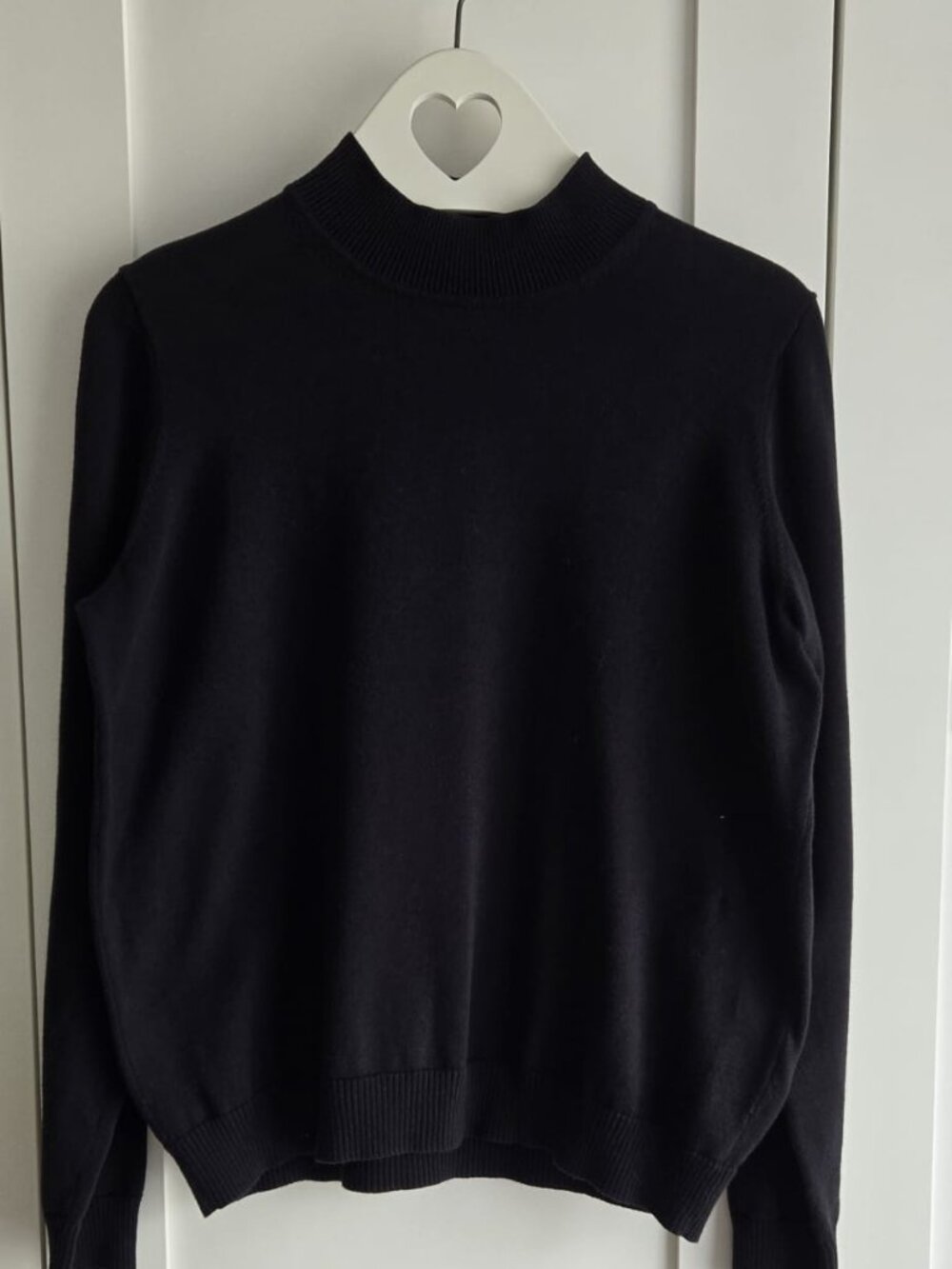 Northern Reflections Black 100% Cotton Mock Neck Sweater Petite S PTP20
